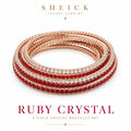 Sheick shiny crystal diamond 5 piece bracelet set rubby crystal