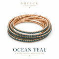 Sheick shine crystal diamond 5 piece bracelet ocean teal