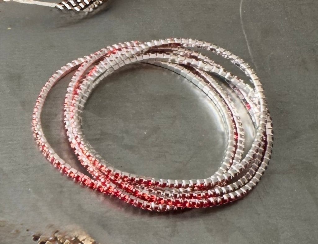 Sheick shiny crystal diamond 5 piece bracelet set rubby crystal