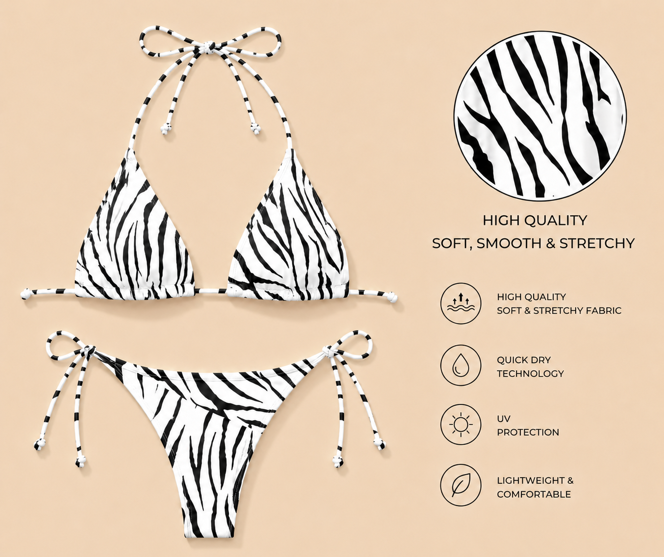Sheick zebra print bikini set