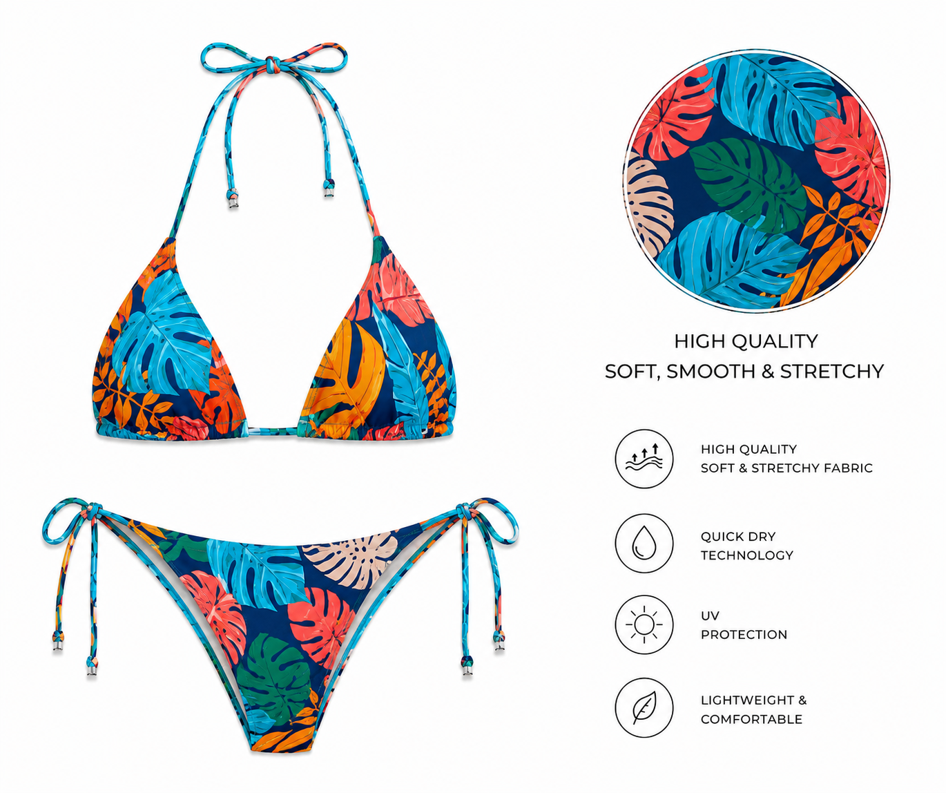 Sheick palm print bikini set